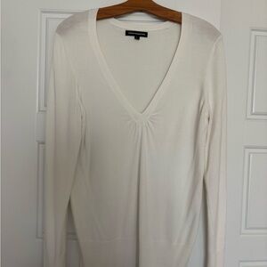White sweater blouse size L
